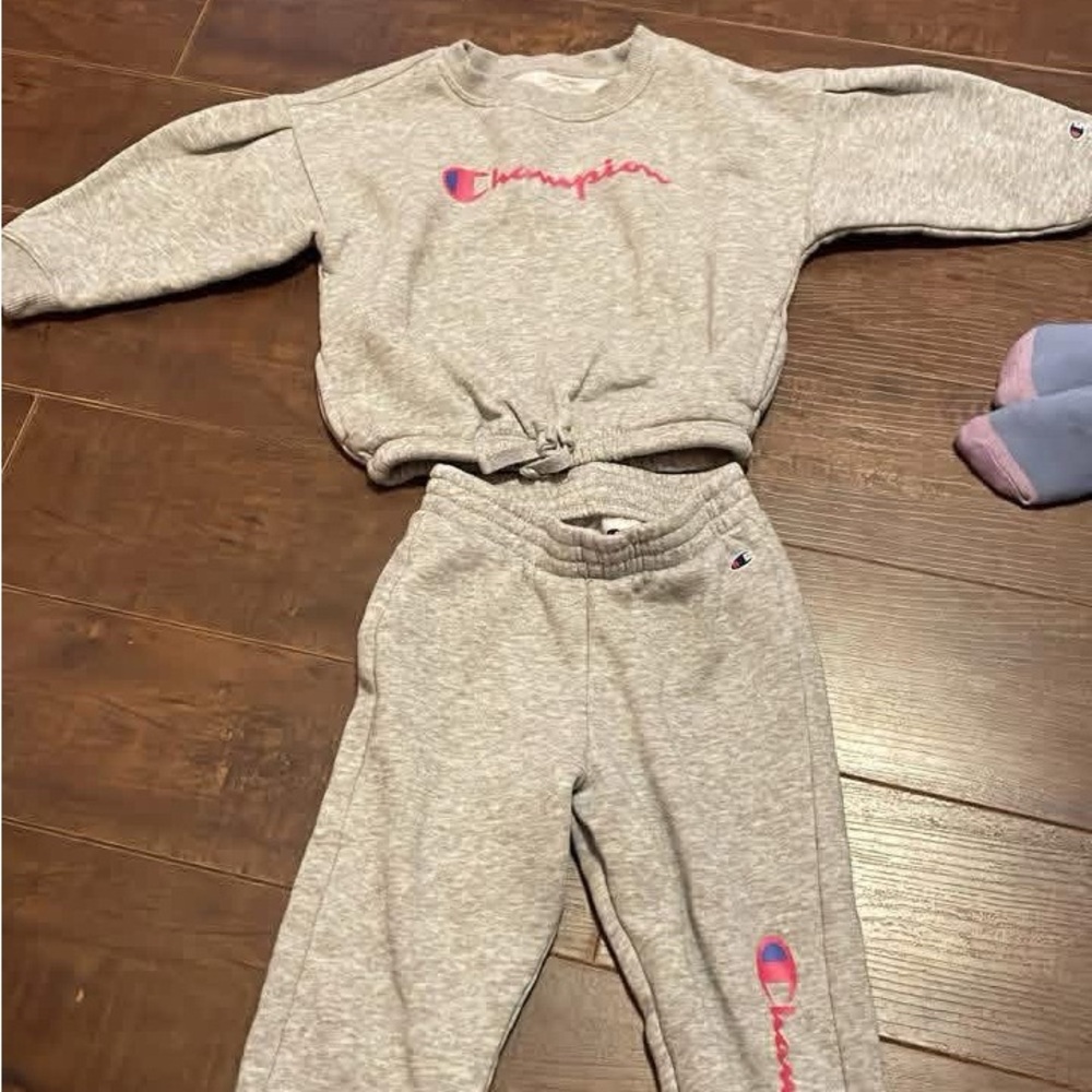 Champion Kids Heather Gray Sweatpants and Sweatshirt Set